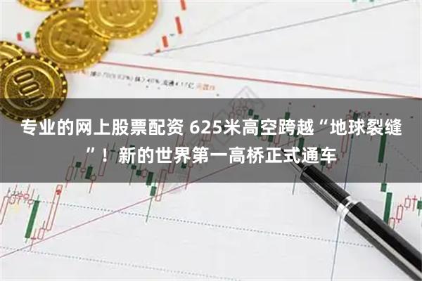 专业的网上股票配资 625米高空跨越“地球裂缝”！新的世界第一高桥正式通车